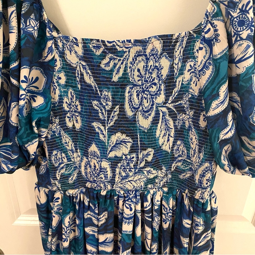 Flying Tomato Blue and White Floral Maxi Dress - Picture 5 of 6